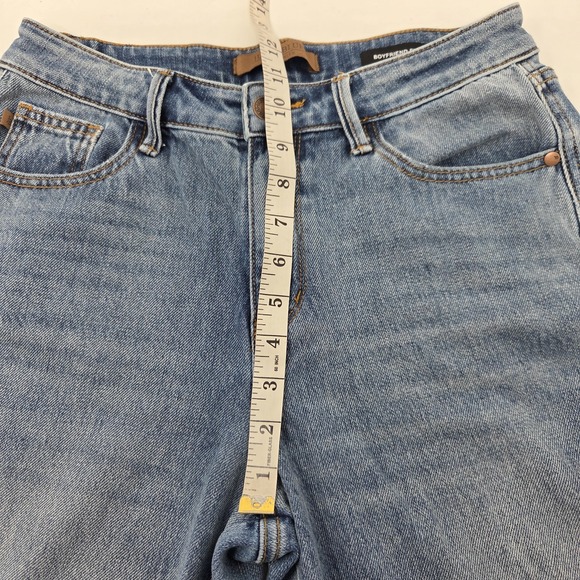 Judy Blue Mid Rise Rigid Magic Release Hem Size 7/28 Boyfriend Denim Jeans 88818 - Picture 6 of 10